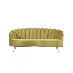 Spanisches Drei-Sitzer Sofa aus grünem Samt von Spanish Manufactory