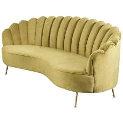 Spanisches Drei-Sitzer Sofa aus grünem Samt von Spanish Manufactory