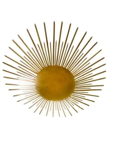 Spanische Solar Crown Sonnen Wandlampe aus Vergoldetem Metall, 1950