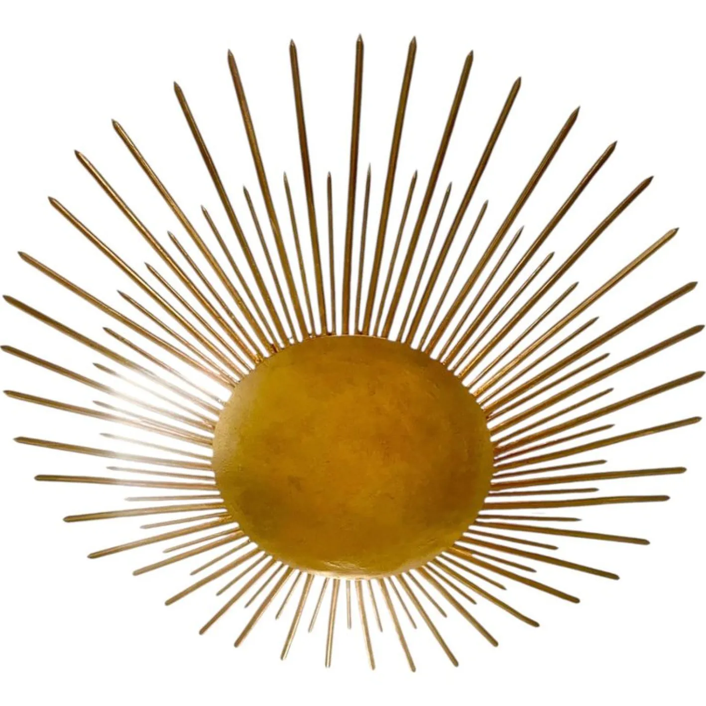 Spanische Solar Crown Sonnen Wandlampe aus Vergoldetem Metall, 1950
