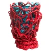 Special Clear Spaghetti Vase in Aqua und Korallenrot von Gaetano Pesce für Fish Design
