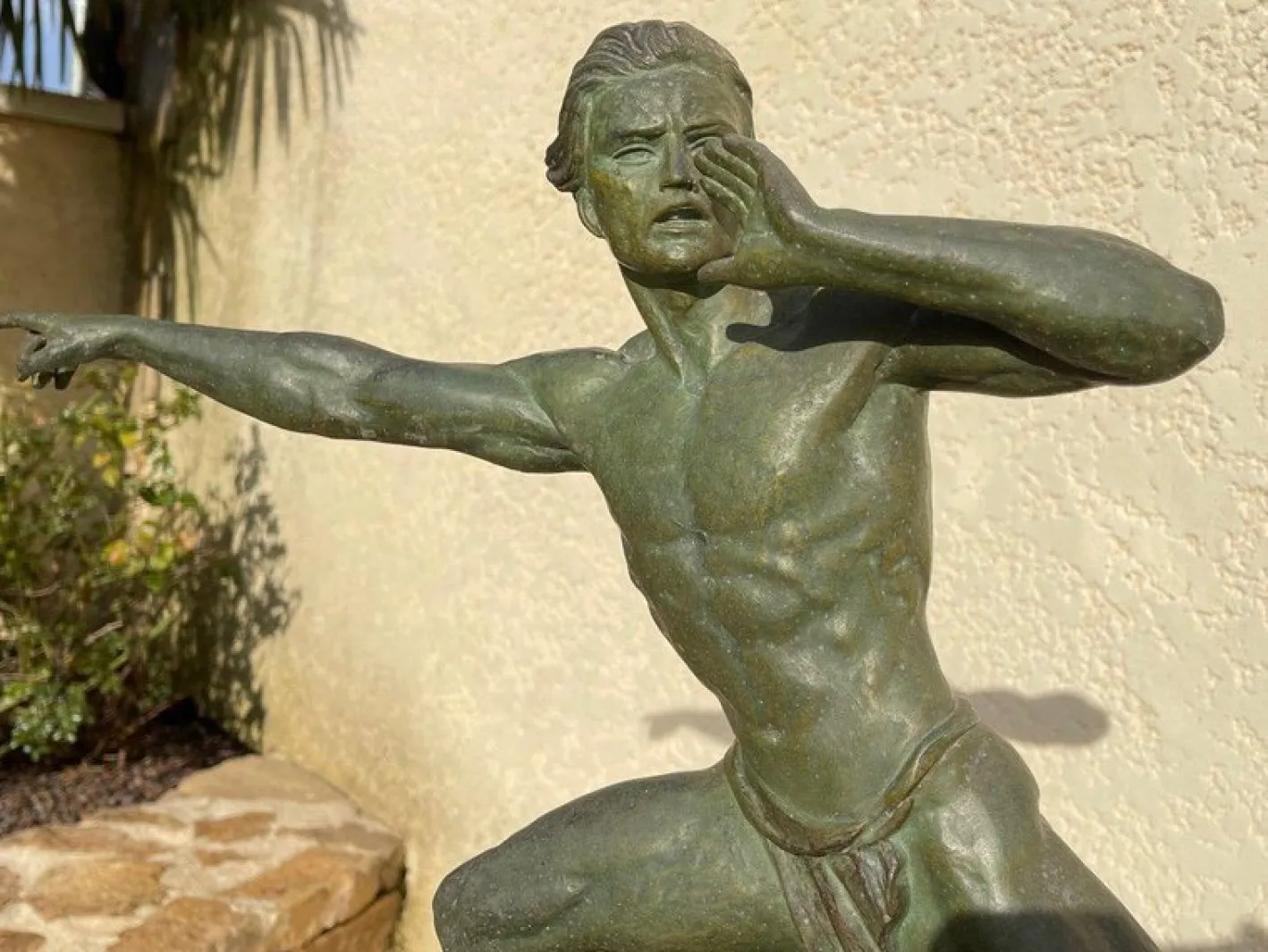 Spelter & Marmorskulptur von Jean De Roncourt, 1930