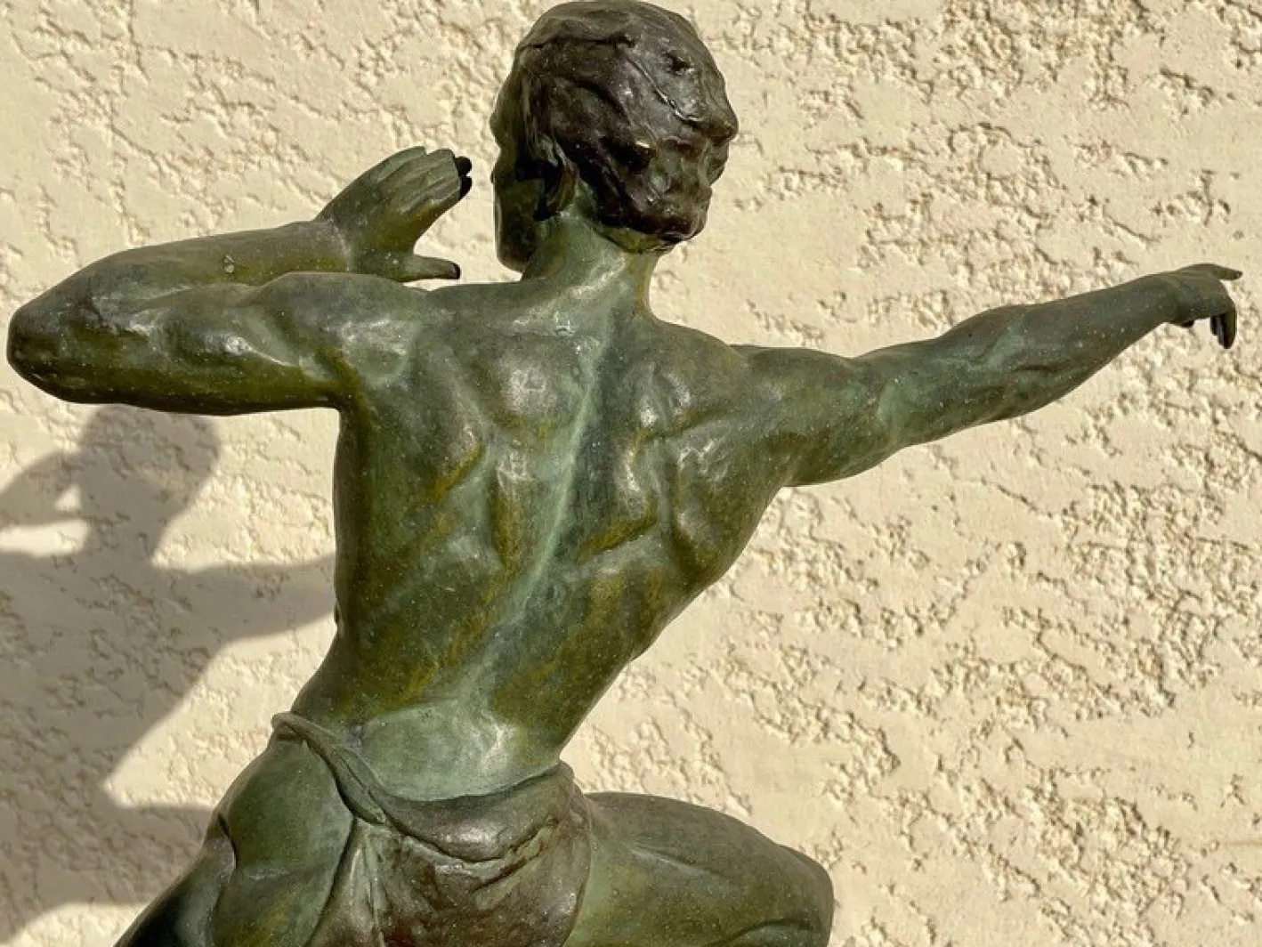 Spelter & Marmorskulptur von Jean De Roncourt, 1930