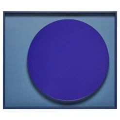 Spiegelmond mit Rahmen aus blauem Glas & lackiertem Holz von Reda Amalou Design