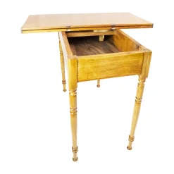 Spätbiedermeier Spieltisch aus Eschenholz, 19. Jh