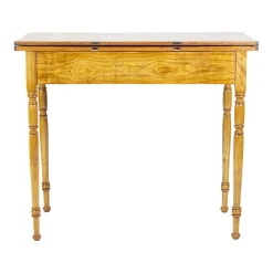 Spätbiedermeier Spieltisch aus Eschenholz, 19. Jh