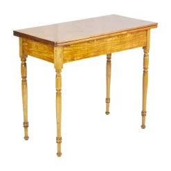 Spätbiedermeier Spieltisch aus Eschenholz, 19. Jh