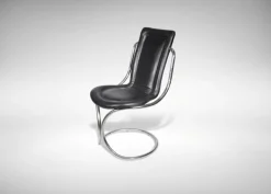 Stahlrohr Stühle mit Schwarzem Leder von Tecnosalotto, 1970er, 6er Set