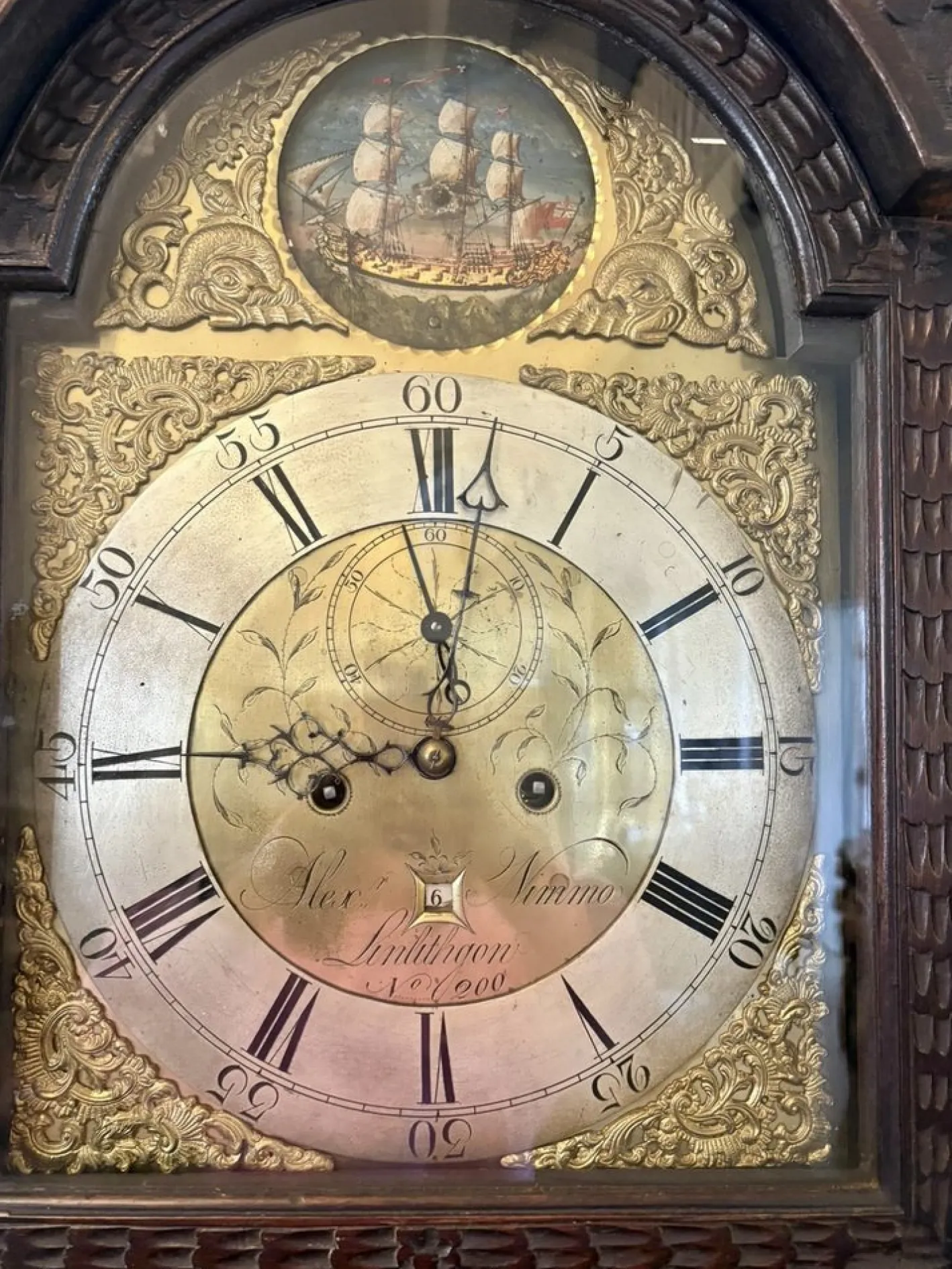 Standuhr aus Eiche, 18. Jh., 1780er