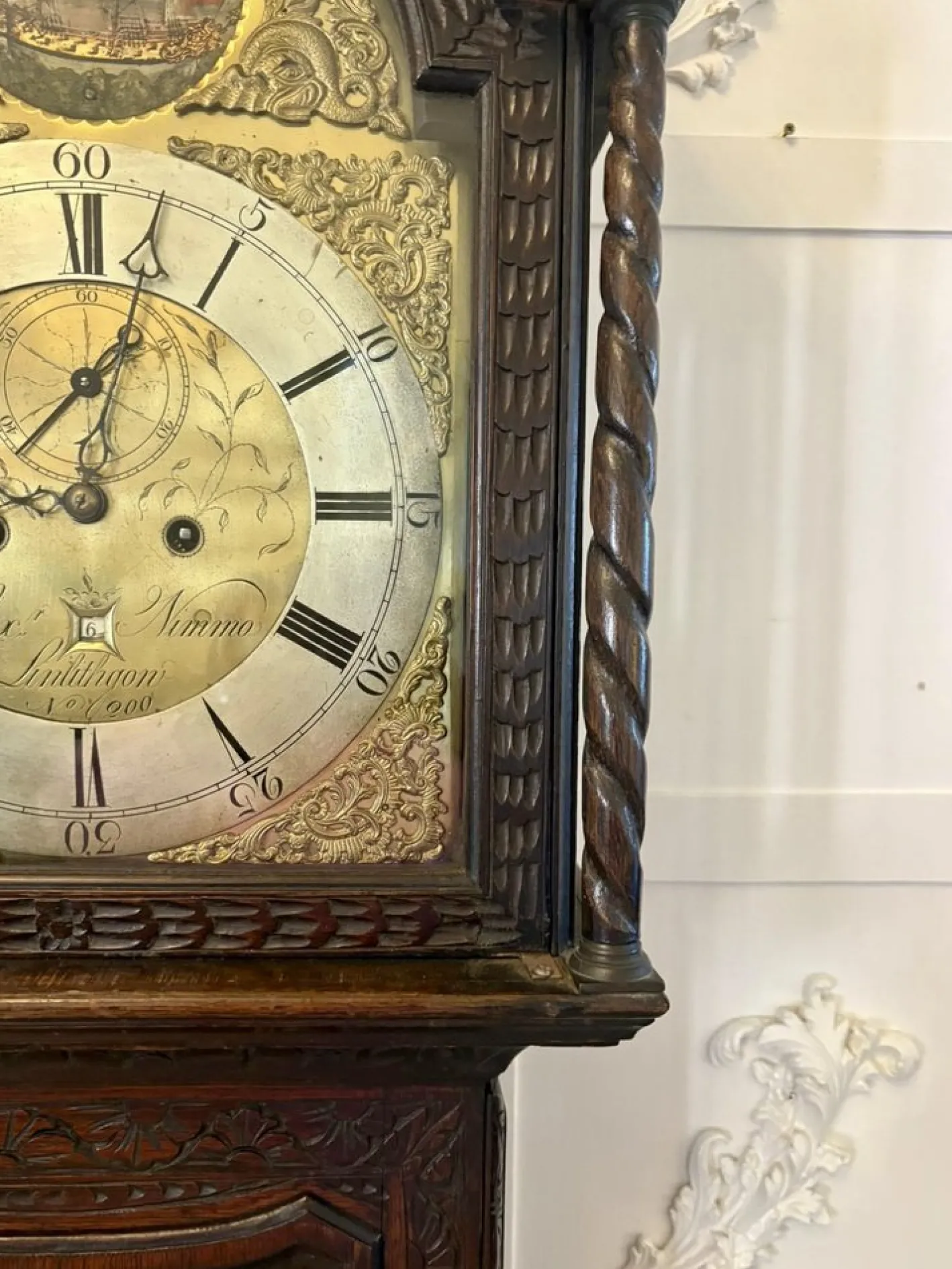 Standuhr aus Eiche, 18. Jh., 1780er