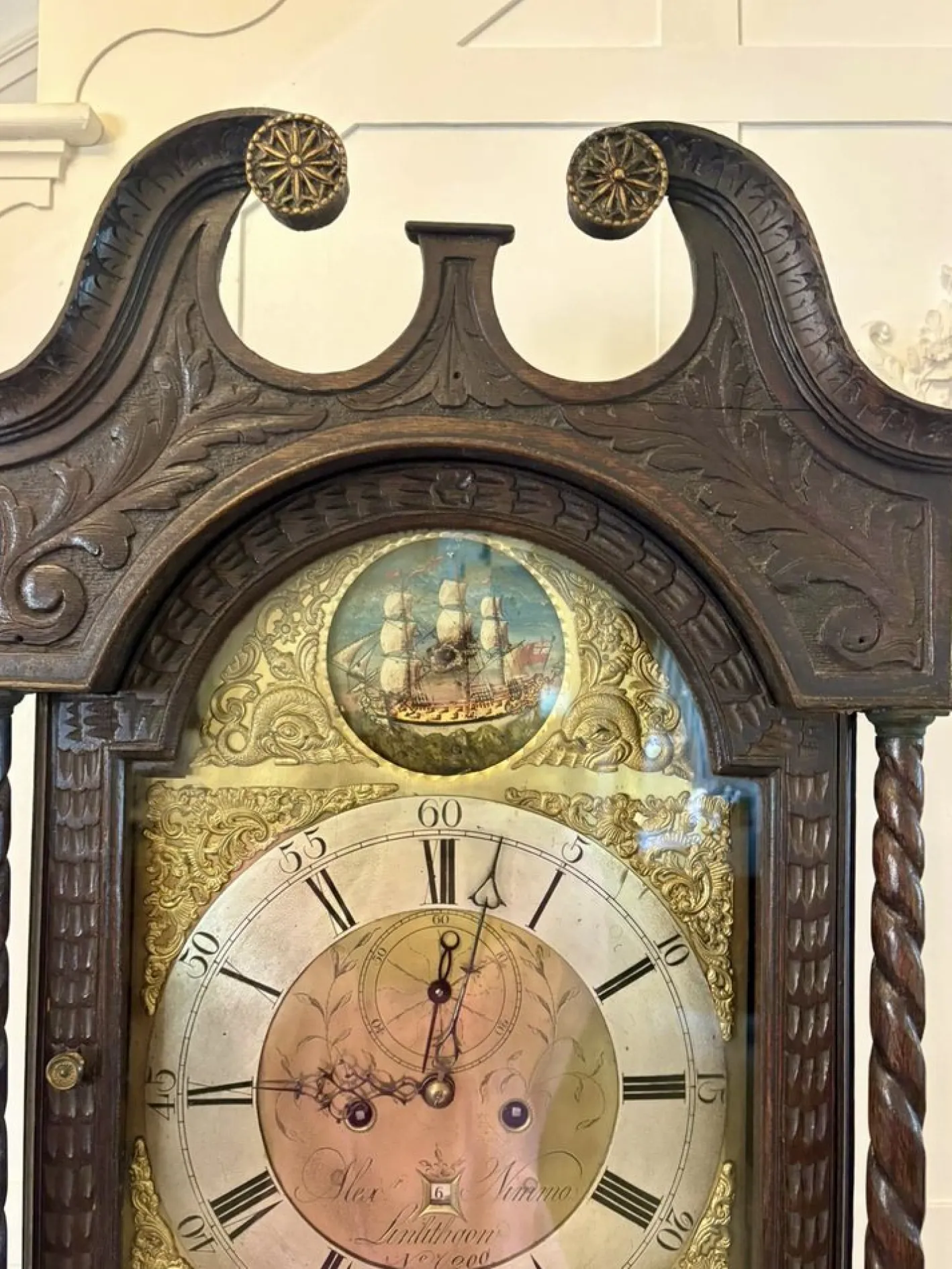 Standuhr aus Eiche, 18. Jh., 1780er