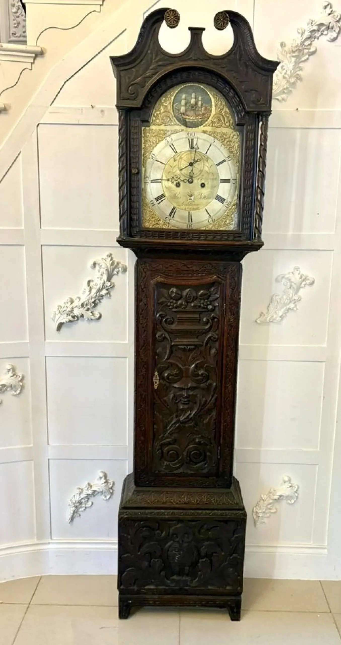 Standuhr aus Eiche, 18. Jh., 1780er