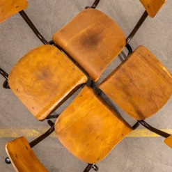 Stapelbare französische Esszimmerstühle von Mullca, 1950er, 6er Set