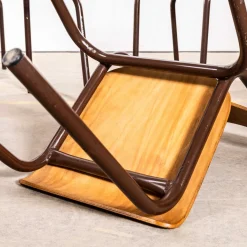 Stapelbare französische Esszimmerstühle von Mullca, 1950er, 6er Set