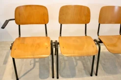 Stapelbare Industrielle Schulstühle aus Schichtholz von Marko Holland, 4 . Set