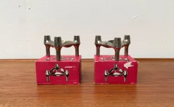 Stapelbarer deutscher Mid-Century Kerzenhalter von BMF, 1960er, 2er Set