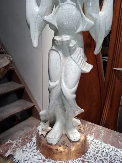 Statue aus Keramik & Holz, 1890er