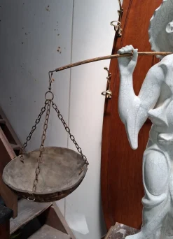 Statue aus Keramik & Holz, 1890er