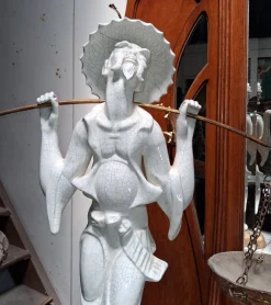 Statue aus Keramik & Holz, 1890er