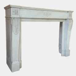 Statuen Kaminsims aus weißem Marmor, 1790