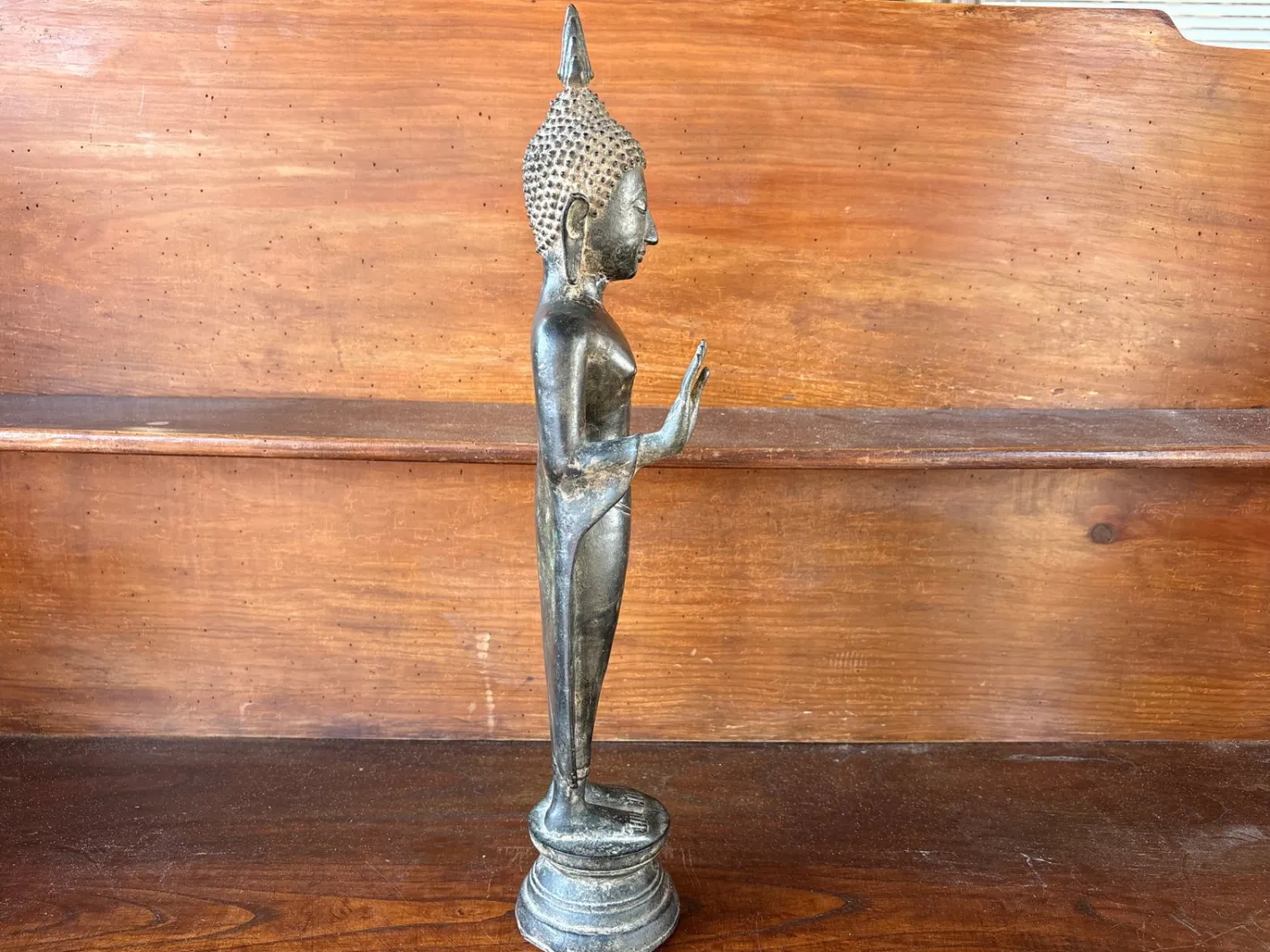 Stehender burmesischer Buddha im Mandalay Stil, frühes 20. Jh
