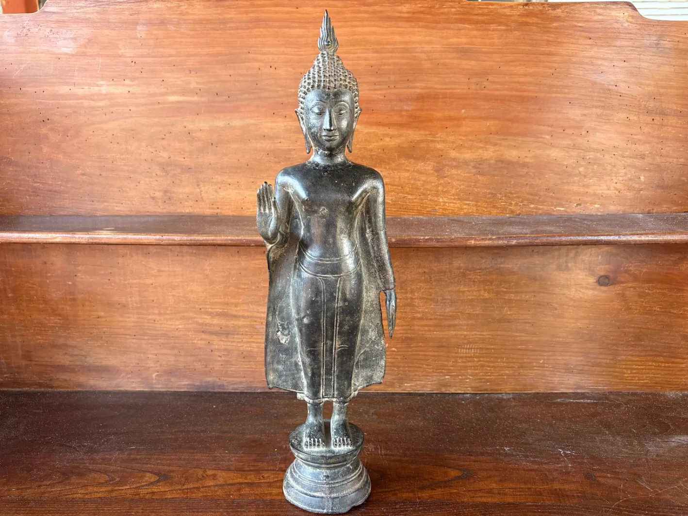 Stehender burmesischer Buddha im Mandalay Stil, frühes 20. Jh