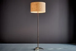 Stehlampe aus Messing & Holz von Kalmar Austria, 1950er