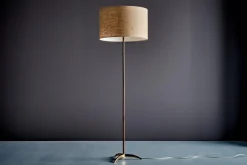 Stehlampe aus Messing & Holz von Kalmar Austria, 1950er