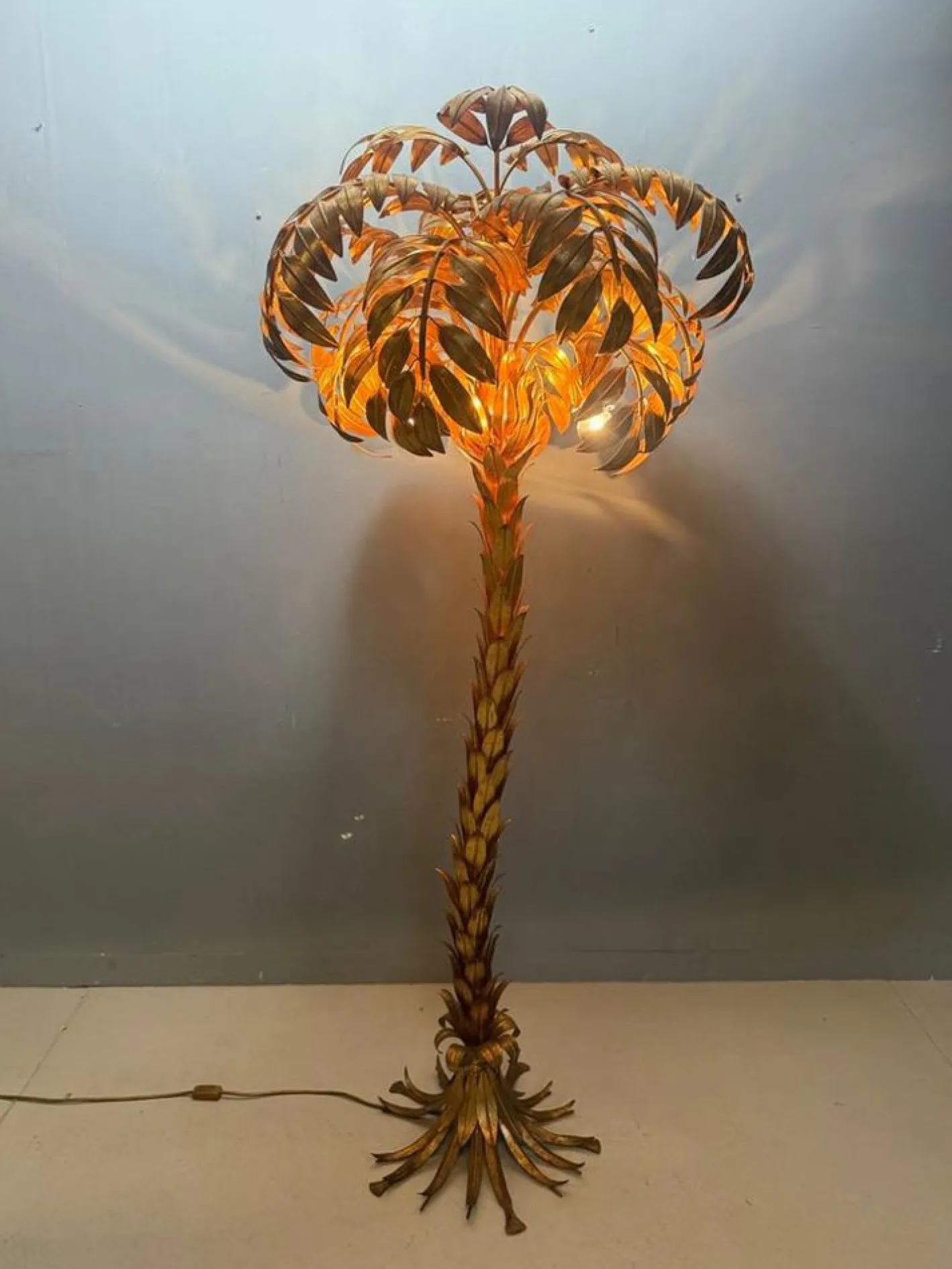 Stehlampe aus Palmen von Hans Kögl, 1970er