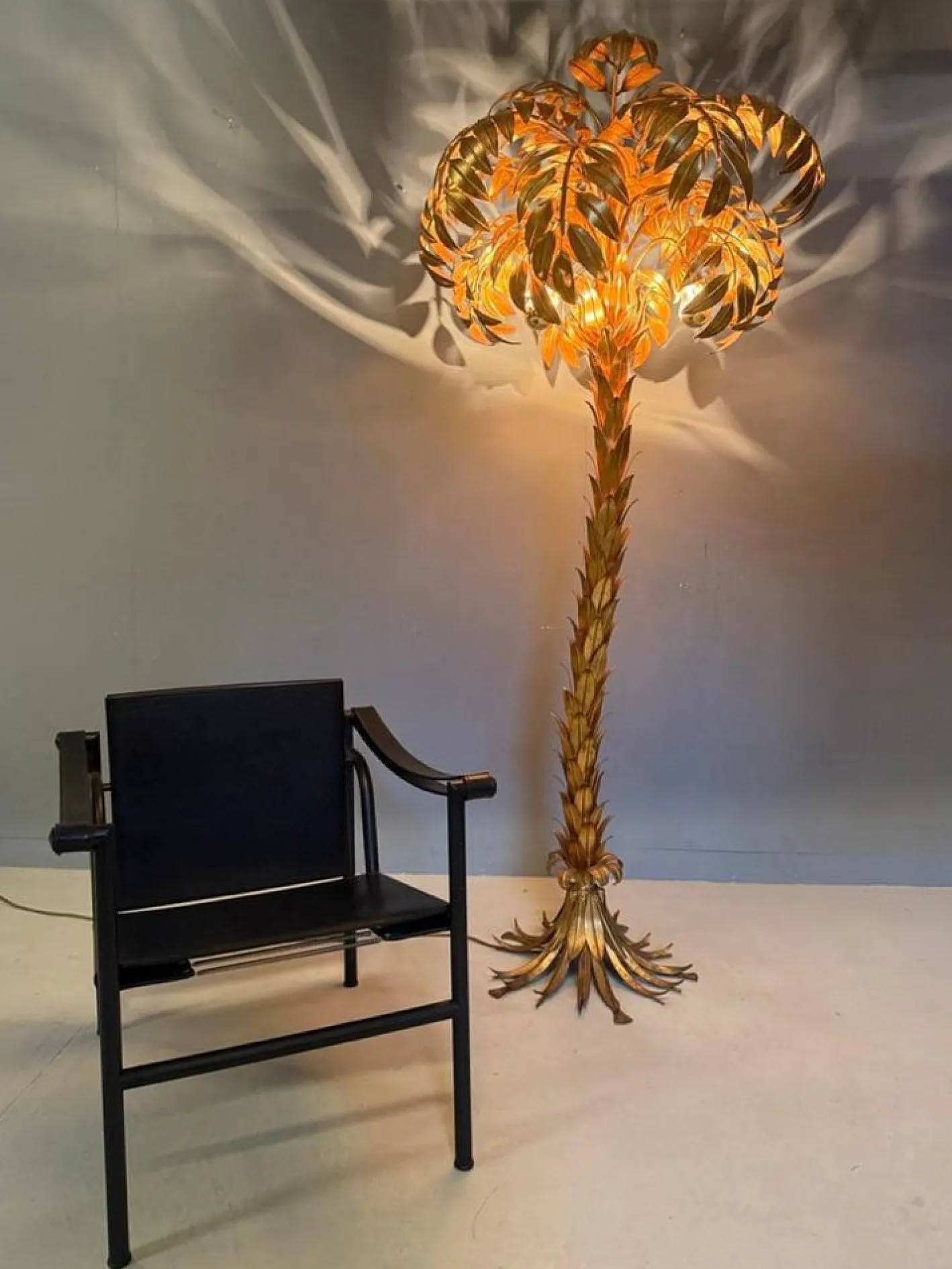 Stehlampe aus Palmen von Hans Kögl, 1970er