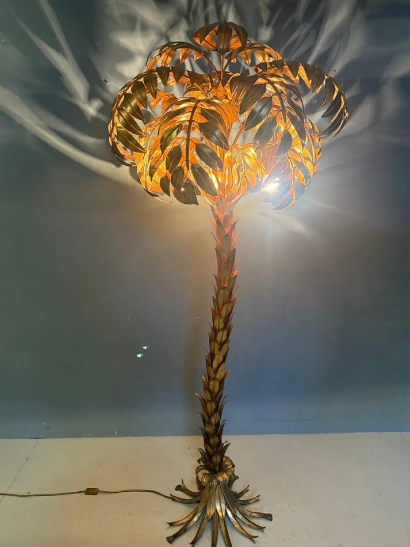 Stehlampe aus Palmen von Hans Kögl, 1970er