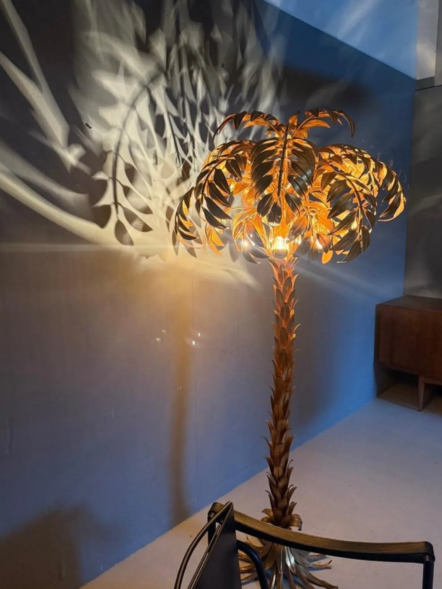 Stehlampe aus Palmen von Hans Kögl, 1970er