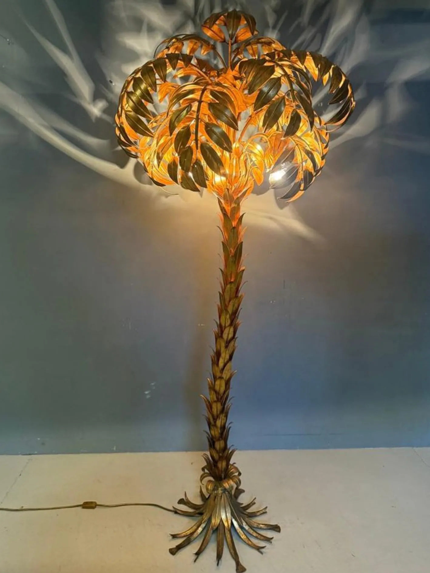 Stehlampe aus Palmen von Hans Kögl, 1970er