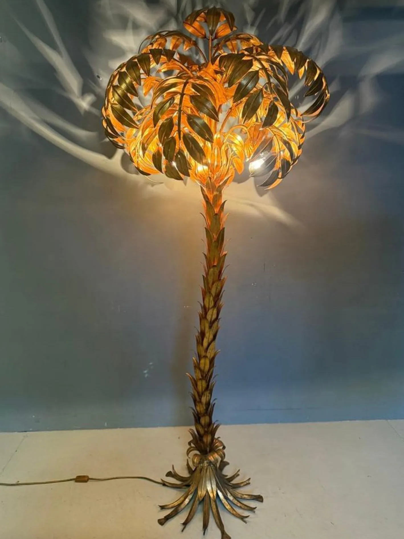 Stehlampe aus Palmen von Hans Kögl, 1970er