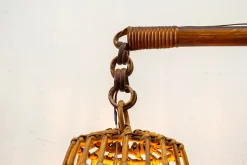 Stehlampe aus Rattan & Bambus, Italien, 1950