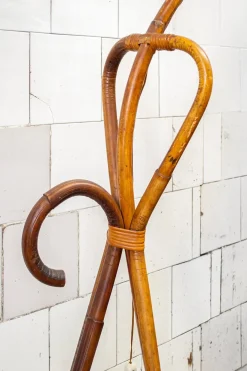 Stehlampe aus Rattan & Bambus, Italien, 1950