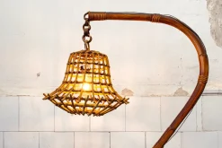 Stehlampe aus Rattan & Bambus, Italien, 1950