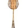 Stehlampe aus Rattan im Stil von Louis Sognot, 1950er