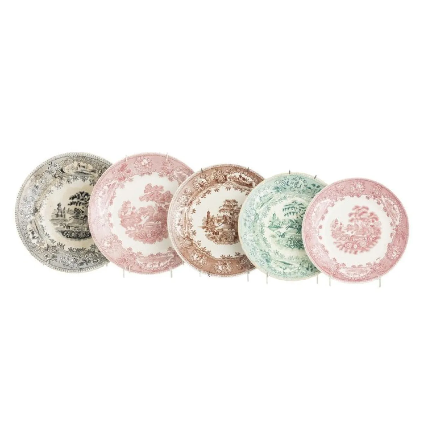 Steingut Teller von Sacavem, 1800er, 5er Set