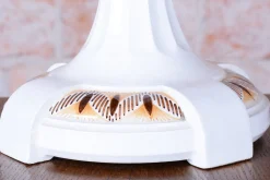 Österreichische Art Deco Tischlampe aus Keramik mit Stoffschirm, 1910er