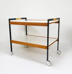 Österreichischer Vintage Barwagen Getränkewagen von Carl Auböck, 1960er