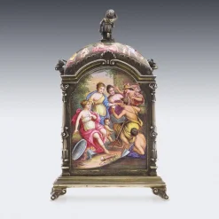 Österreichische Uhr aus Silber & Emaille, 19. Jh. von Hermann Ratzersdorfer, 1890er