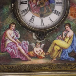 Österreichische Uhr aus Silber & Emaille, 19. Jh. von Hermann Ratzersdorfer, 1890er