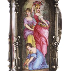 Österreichische Uhr aus Silber & Emaille, 19. Jh. von Hermann Ratzersdorfer, 1890er