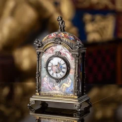Österreichische Uhr aus Silber & Emaille, 19. Jh. von Hermann Ratzersdorfer, 1890er
