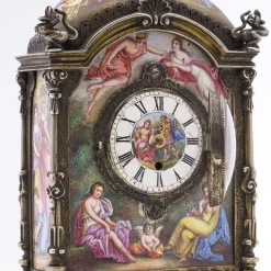 Österreichische Uhr aus Silber & Emaille, 19. Jh. von Hermann Ratzersdorfer, 1890er