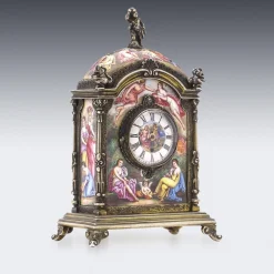 Österreichische Uhr aus Silber & Emaille, 19. Jh. von Hermann Ratzersdorfer, 1890er