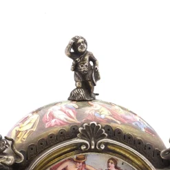 Österreichische Uhr aus Silber & Emaille, 19. Jh. von Hermann Ratzersdorfer, 1890er