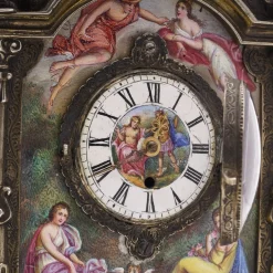 Österreichische Uhr aus Silber & Emaille, 19. Jh. von Hermann Ratzersdorfer, 1890er