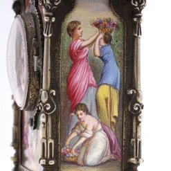 Österreichische Uhr aus Silber & Emaille, 19. Jh. von Hermann Ratzersdorfer, 1890er